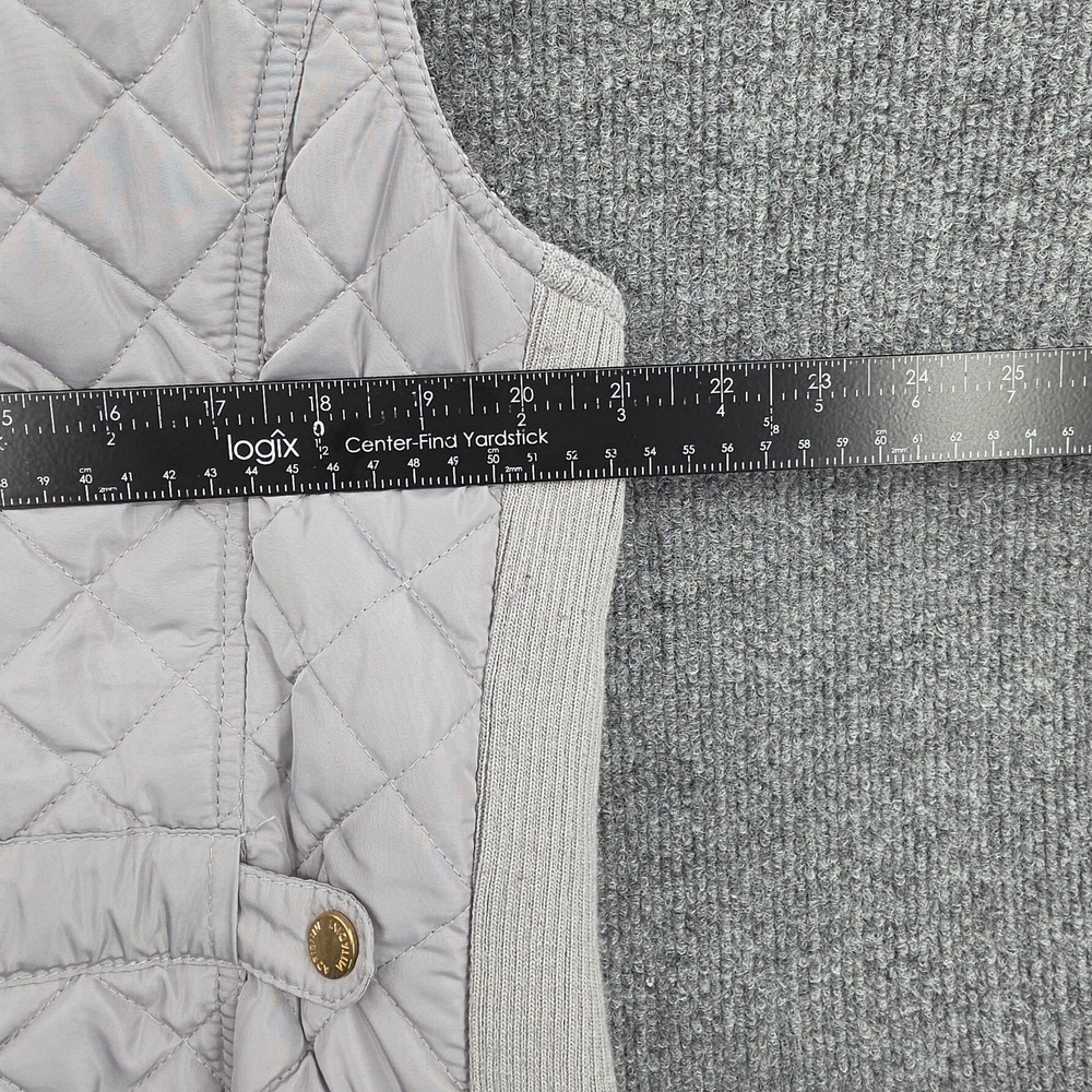Adrienne Vittadini Vest Womens 1X Gray Quilted Puffer Zip Front Lined Warm - Picture 5 of 9